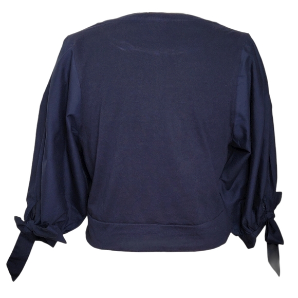 FOREVER 21 Top Cropped Crew Neck Ribbon Tie Size Medium - Picture 4 of 7